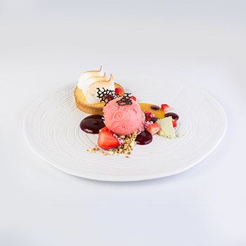 Sweet and Sour Duetwith Strawberry Sorbet